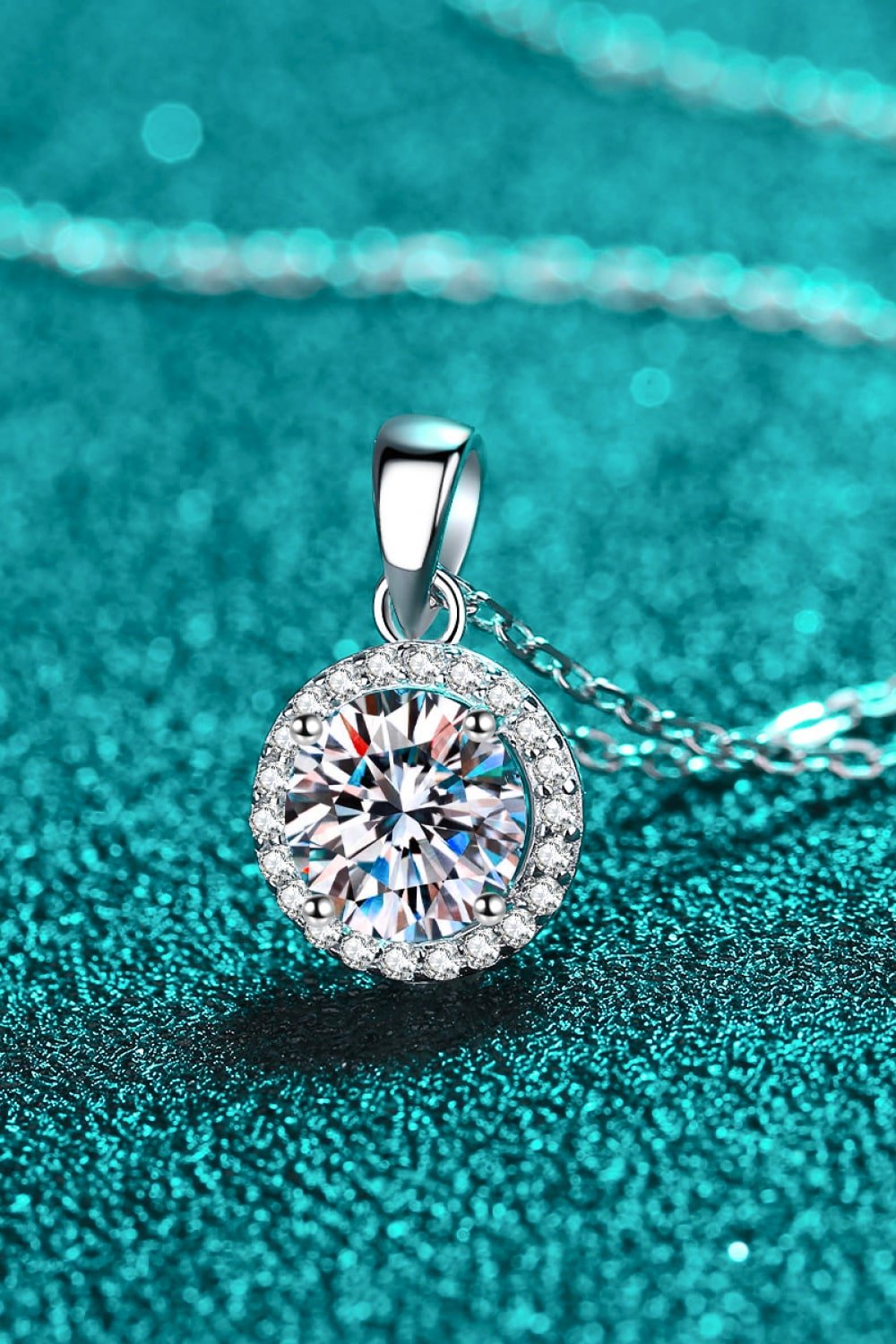 Chance to Charm 1 Carat Moissanite Round Pendant Chain Necklace - Mervyns