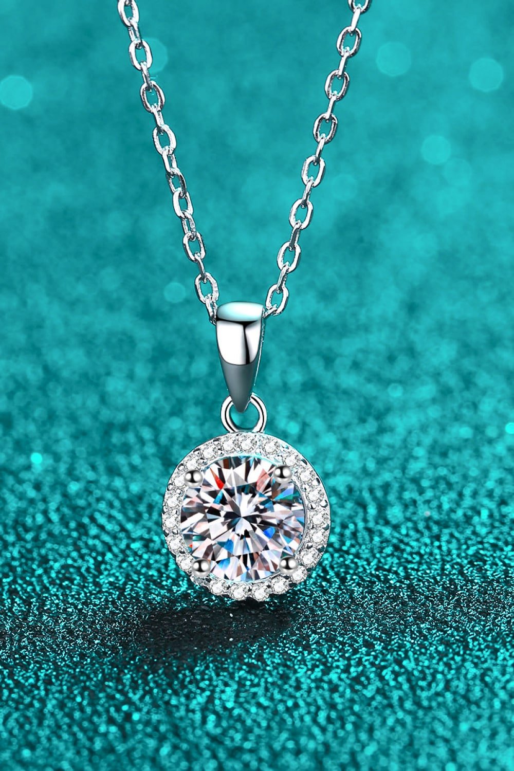 Chance to Charm 1 Carat Moissanite Round Pendant Chain Necklace - Mervyns