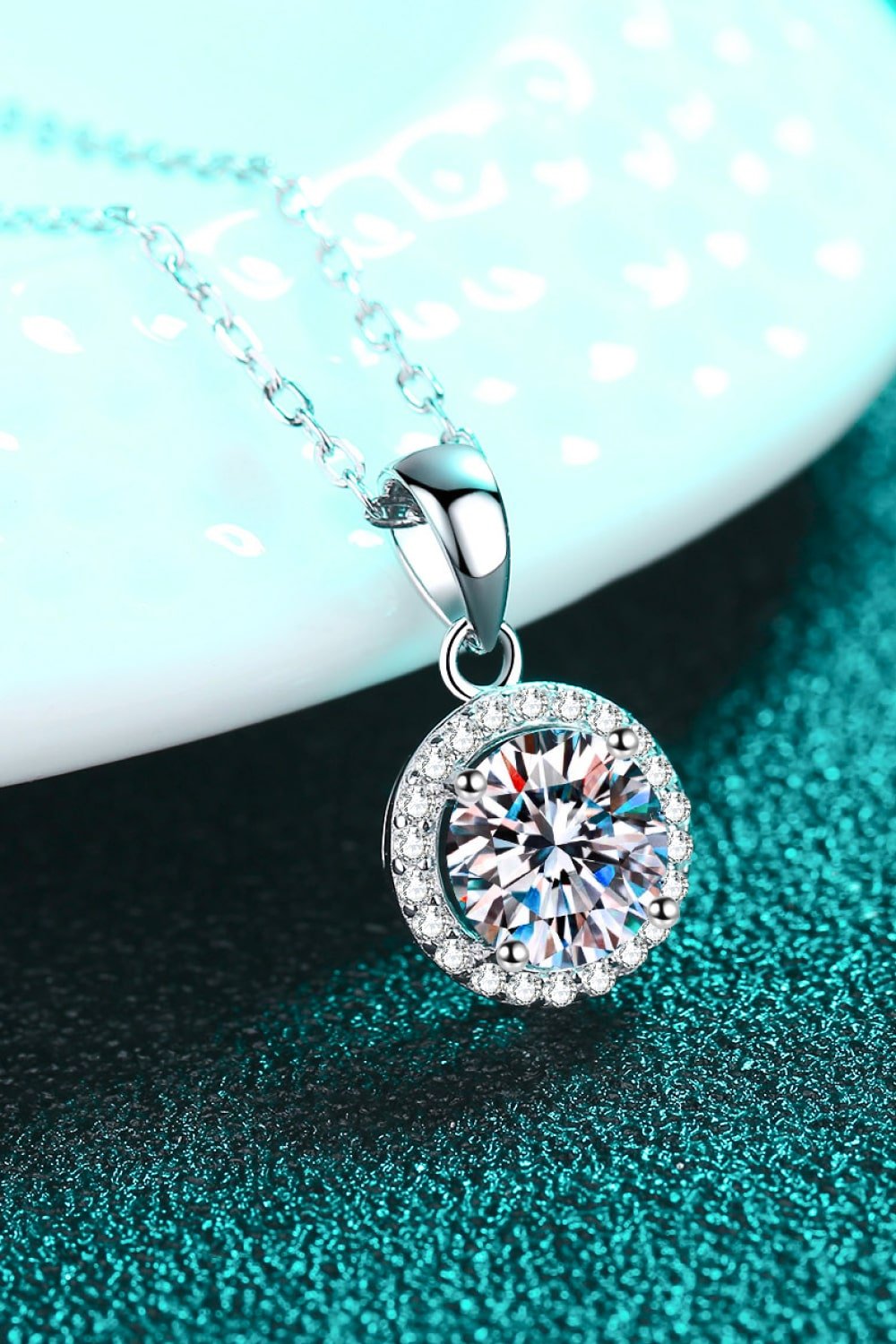 Chance to Charm 1 Carat Moissanite Round Pendant Chain Necklace - Mervyns