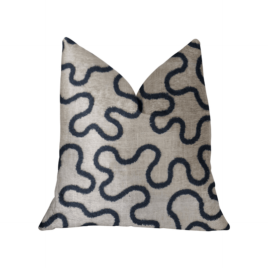 Chandra Taal Blue and Beige Luxury Throw Pillow - Mervyns