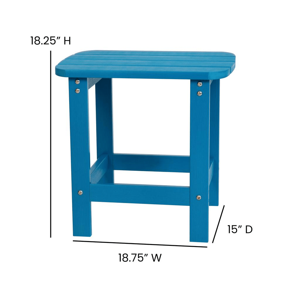 Charlestown All - Weather Poly Resin Wood Adirondack Side Table in Blue - Mervyns