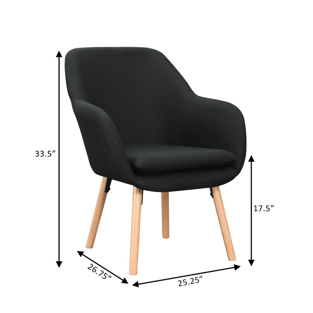 Charlotte Accent Chair, Black - Mervyns