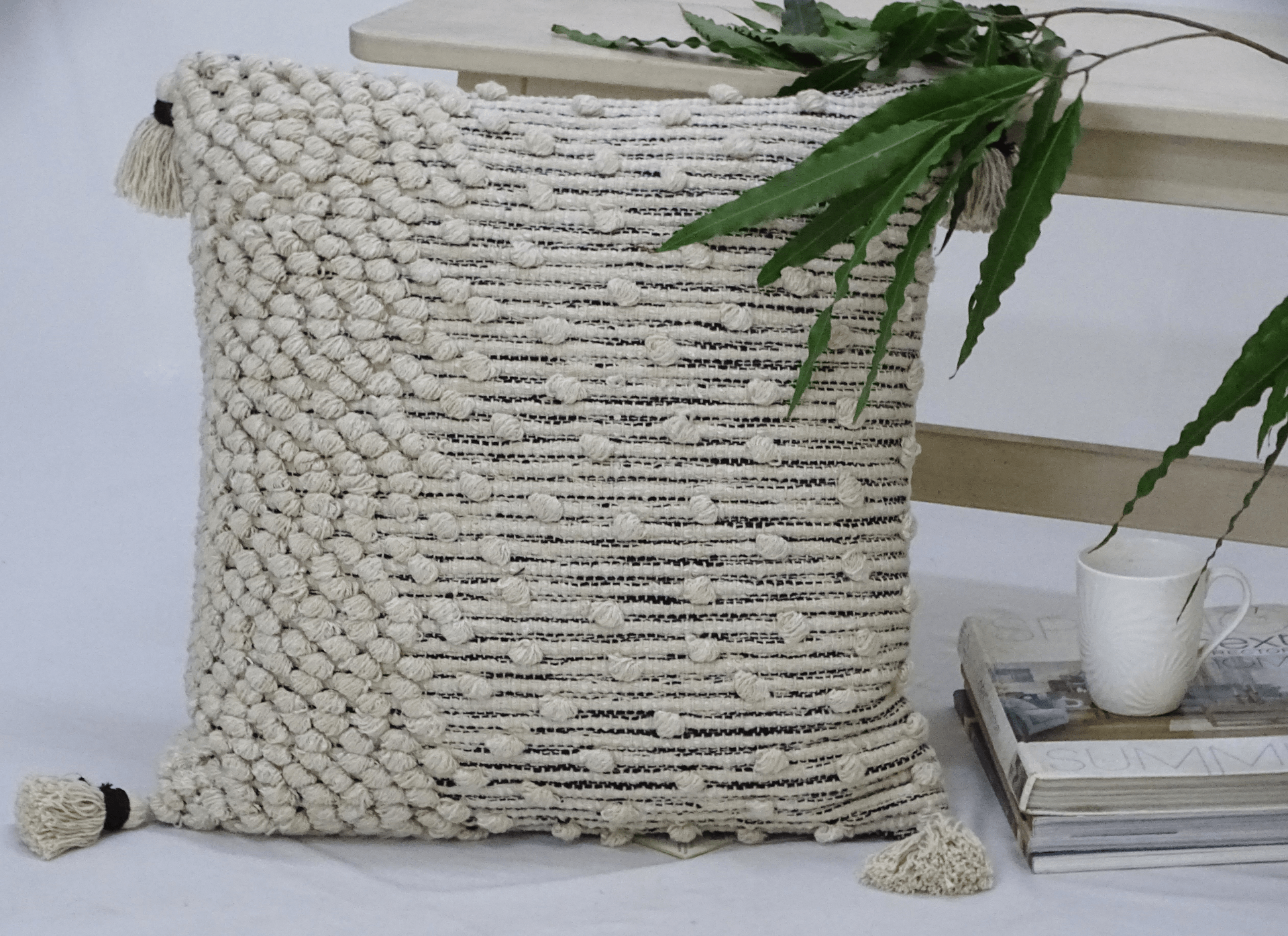 Chicos Home Throw Pillow Cover Beige Woven - Mervyns