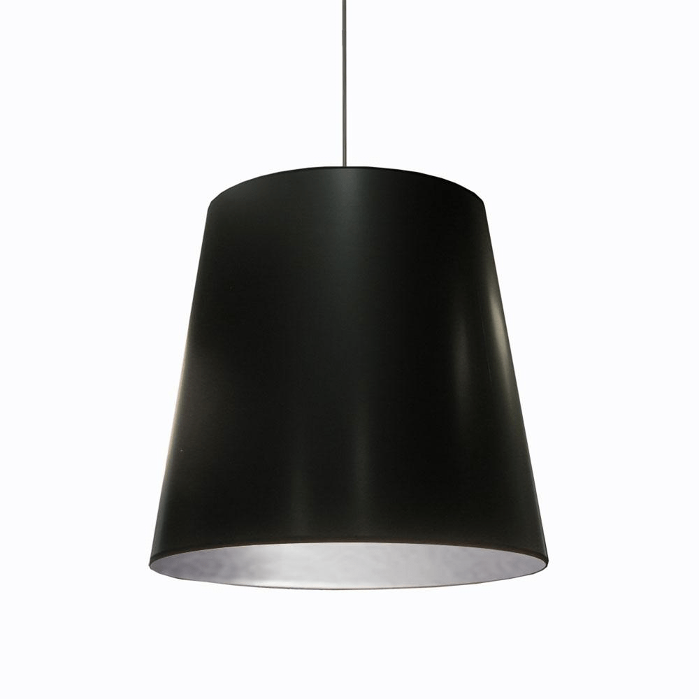 Chloe 1LT Oversized Drum Pendant, Large - Black/Silver - Mervyns