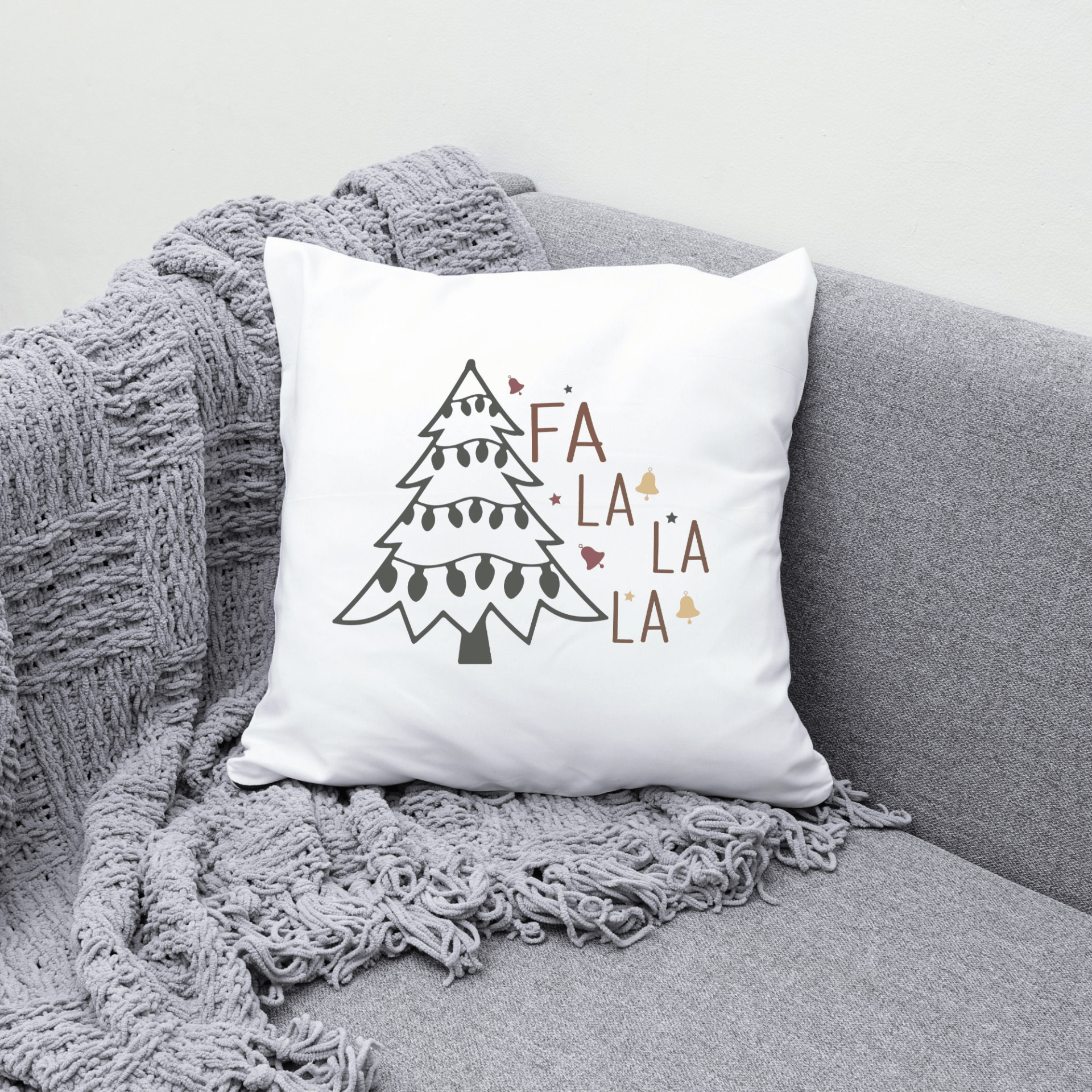 Christmas Fa La La Throw Pillow Cover, Winter Holiday Cozy Couch Sofa Bed Pillowcase, Rustic Home Accent Pillow for Airbnb Christmas Decor - Mervyns