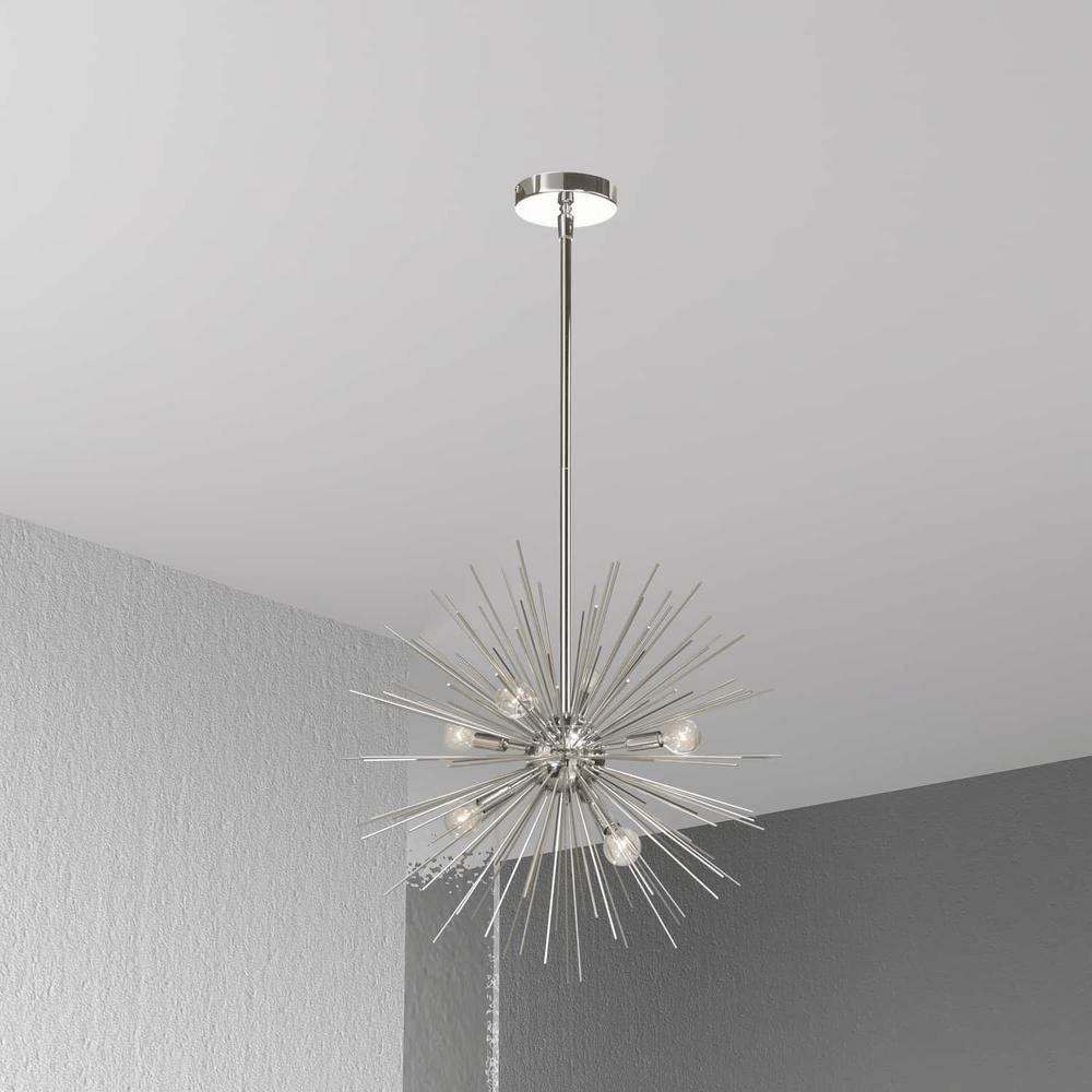 Claire 6LT Pendant, Silver & Polished Chrome Finish - Mervyns