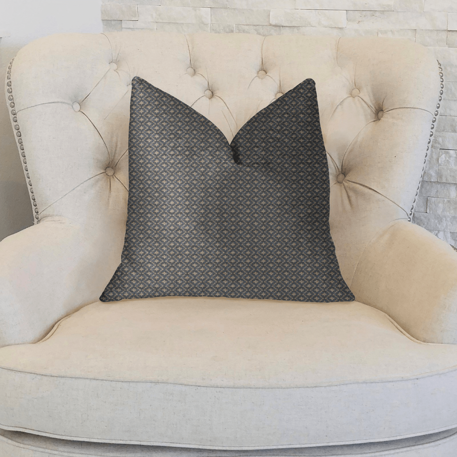 Cleopatra Blue and Gold Luxury Throw Pillow - Mervyns