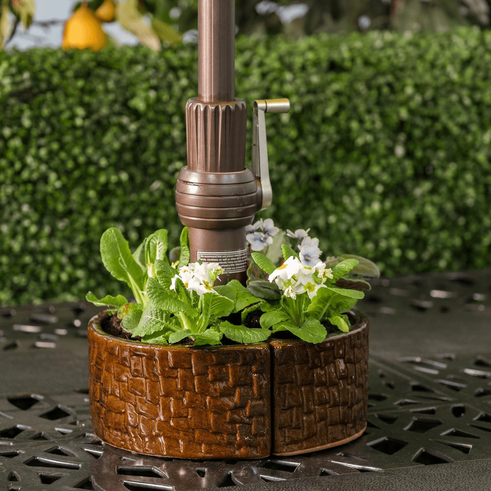 Cobblestone Umbrella Planter - Terra Brown - Mervyns