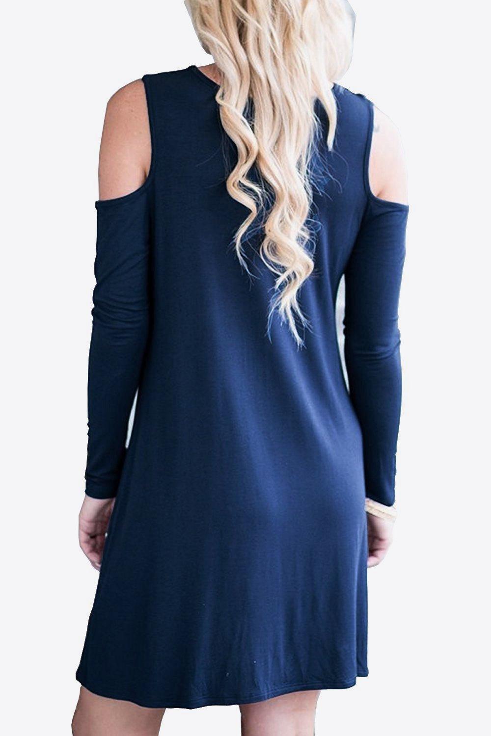 Cold - Shoulder Long Sleeve Round Neck Dress - Mervyns