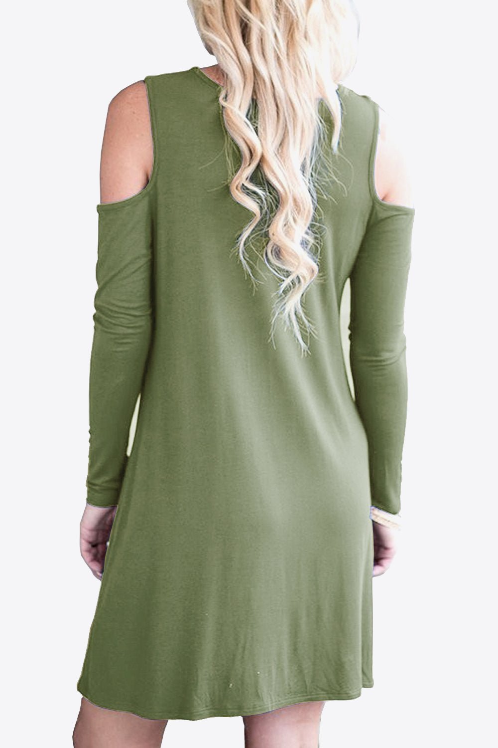 Cold - Shoulder Long Sleeve Round Neck Dress - Mervyns