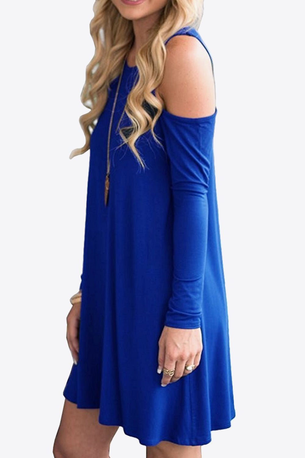 Cold - Shoulder Long Sleeve Round Neck Dress - Mervyns