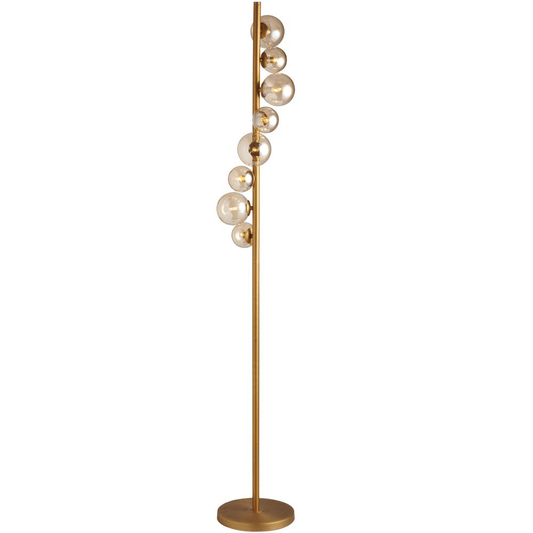 Cole 8LT Halogen Floor Lamp VB w/ Champagne Glass - Mervyns