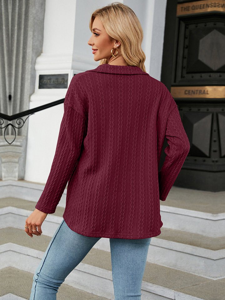 Collared Neck Long Sleeve Shirt - Mervyns