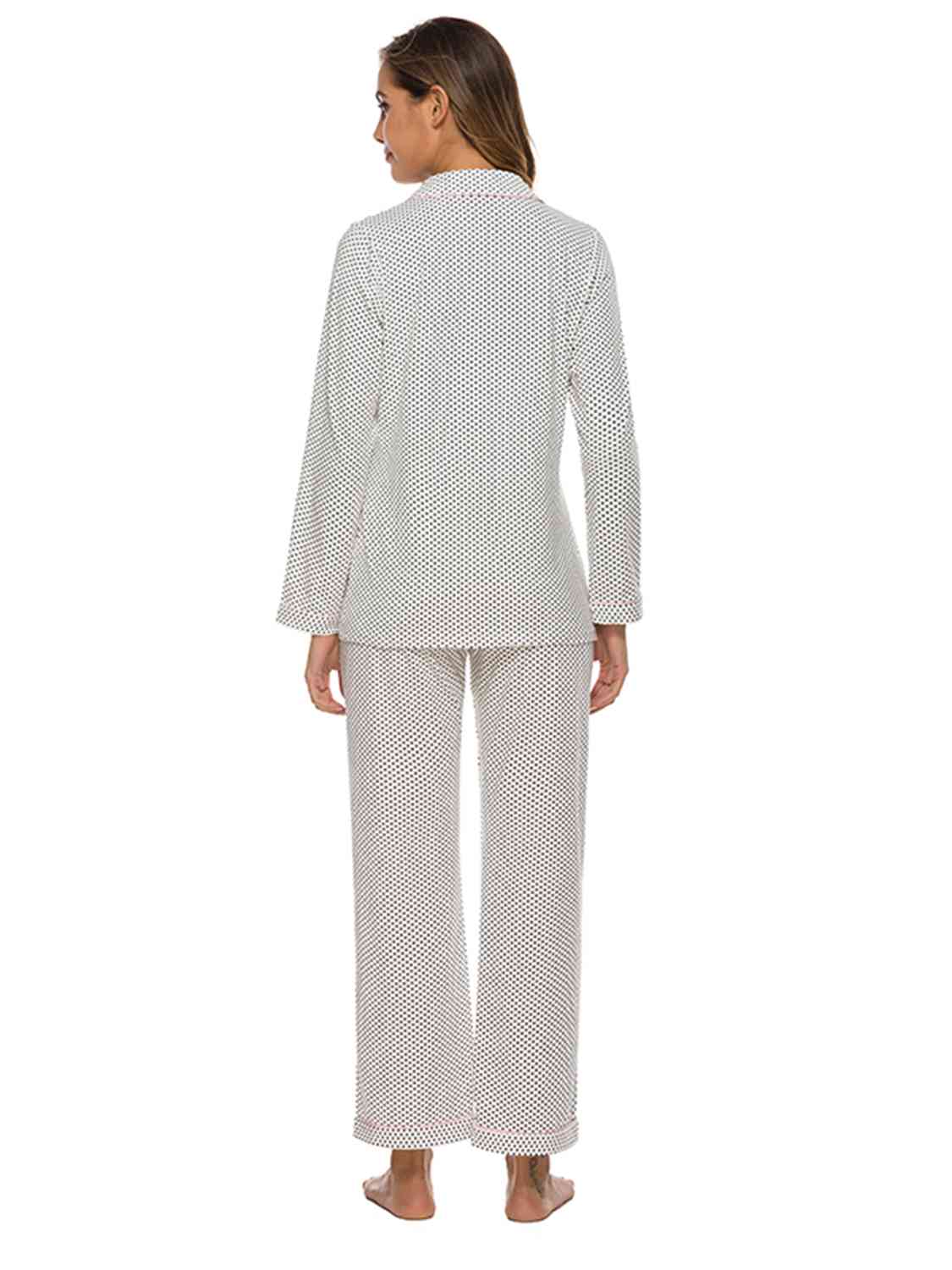 Collared Neck Loungewear Set with Pocket - Mervyns