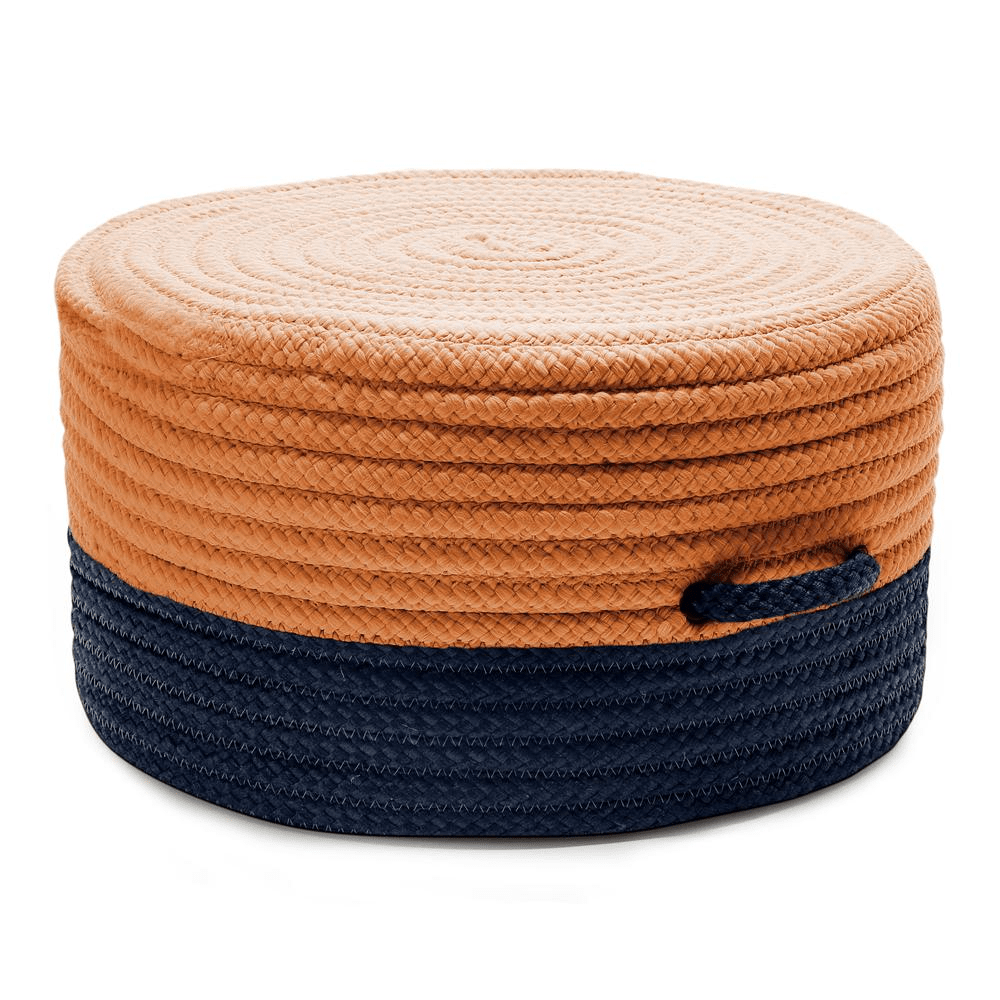 Color Block Pouf Navy/Orange 20"x20"x11" - Mervyns