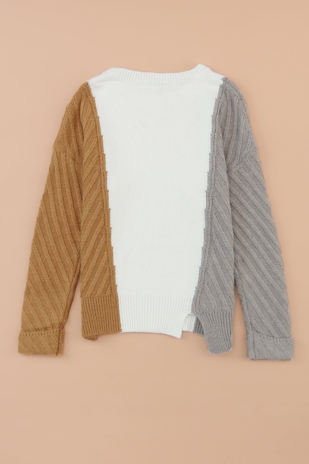 Color Block Textured Drop Shoulder Sweater - Mervyns