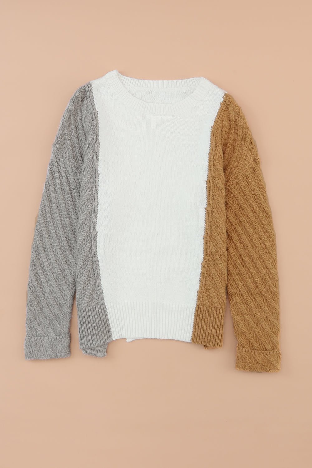 Color Block Textured Drop Shoulder Sweater - Mervyns