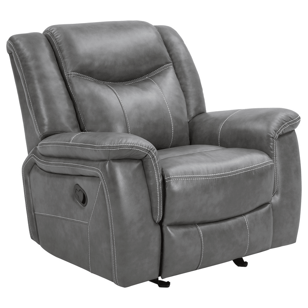 Conrad 3-piece Upholstered Padded Arm Motion Sofa Set Grey - Mervyns