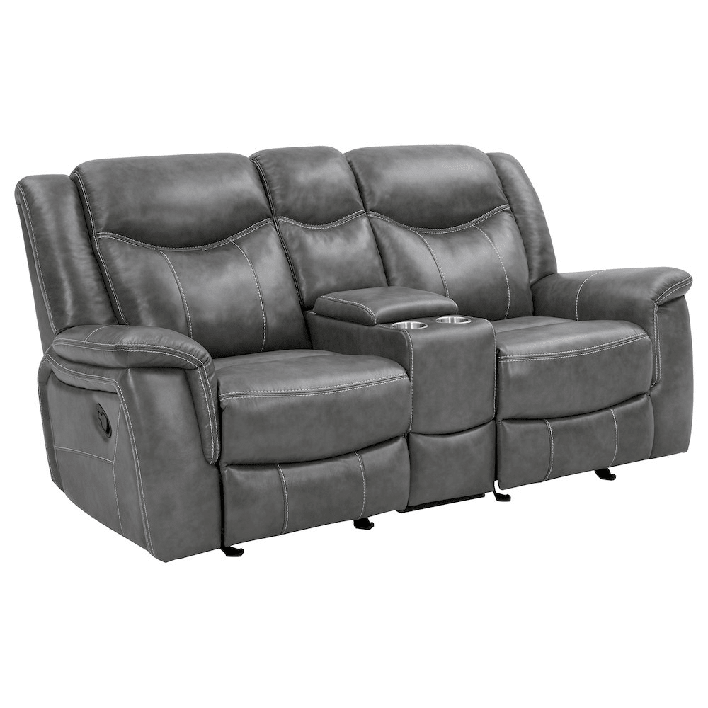 Conrad 3-piece Upholstered Padded Arm Motion Sofa Set Grey - Mervyns