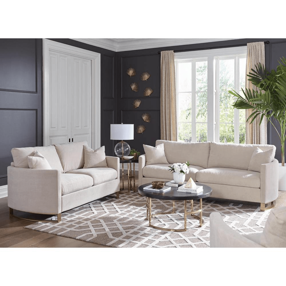 Corliss 2-piece Upholstered Arched Arm Sofa Set Beige - Mervyns