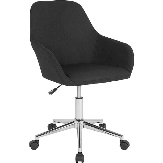 Cortana Home and Office Mid - Back Chair in Black Fabric - Mervyns