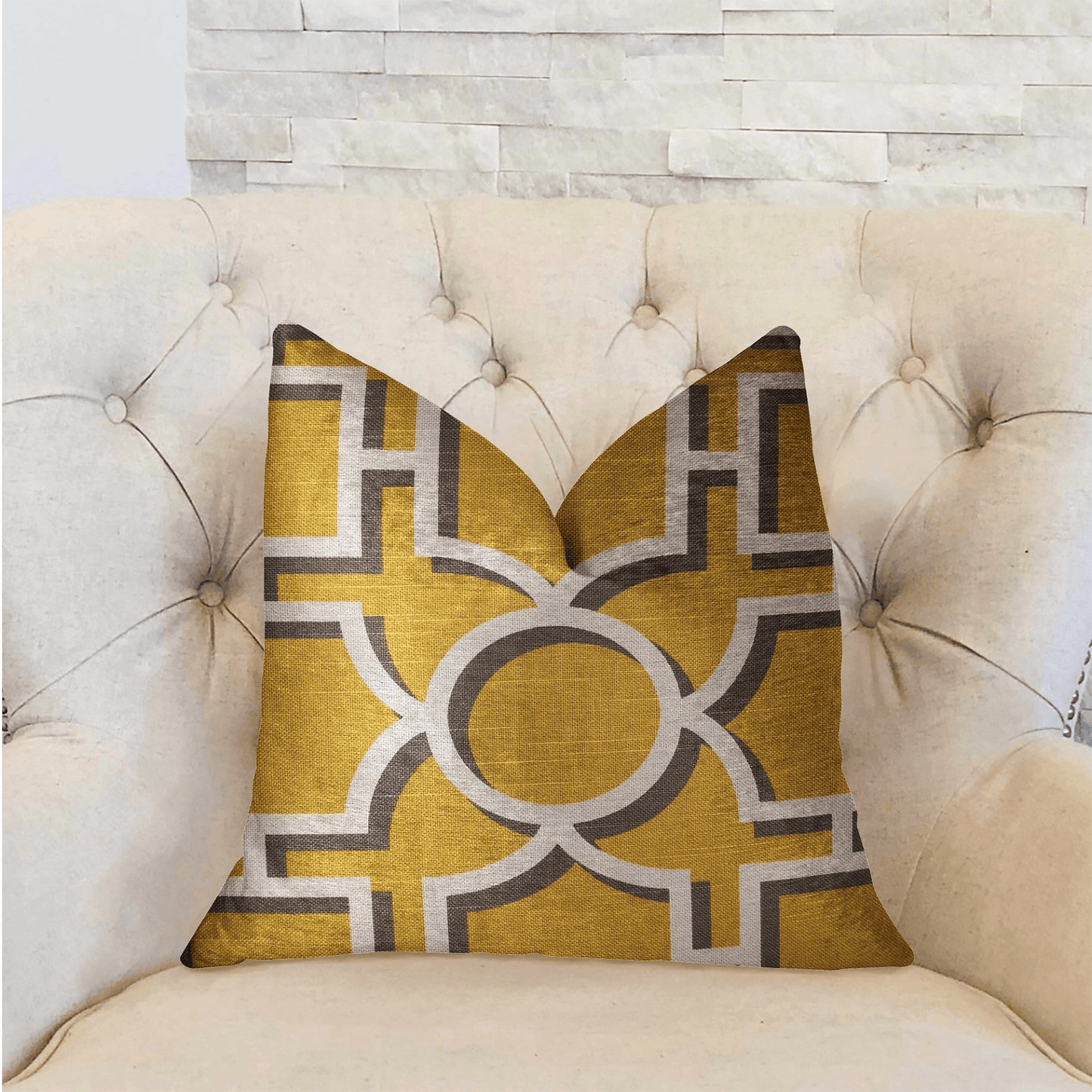 Crane Enclave Yellow, Beige and Gray Luxury Throw Pillow - Mervyns