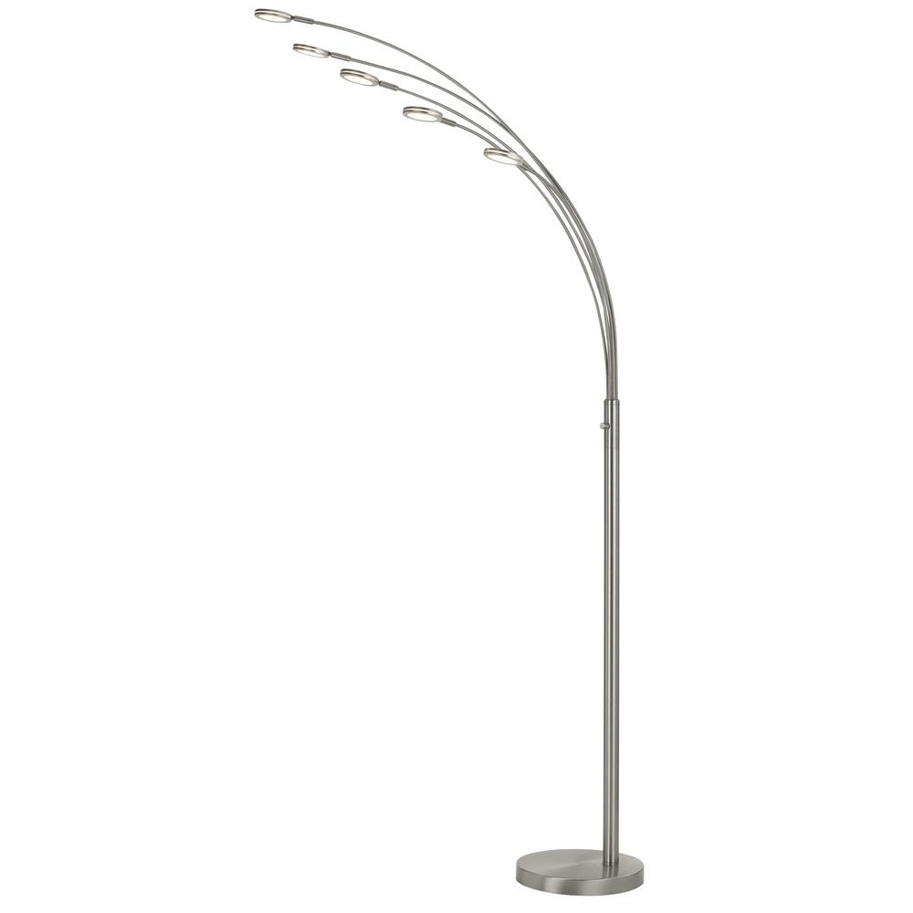 Cremona Integrated 79" LED Metal Arc Floor Lamp in Brushed Steel Finish - Mervyns