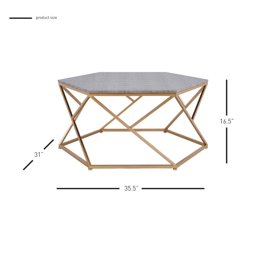 Cressa Hexagon Faux Shagreen Coffee Table - Mervyns