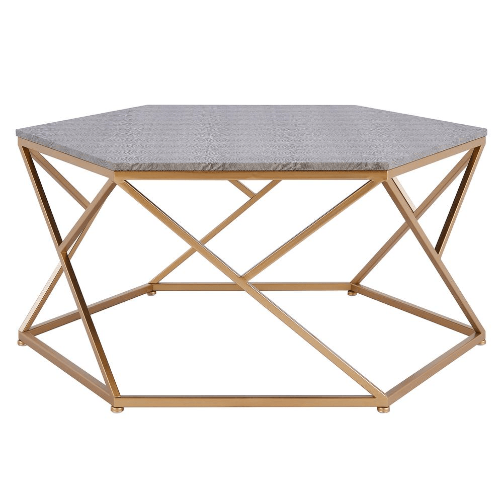 Cressa Hexagon Faux Shagreen Coffee Table - Mervyns