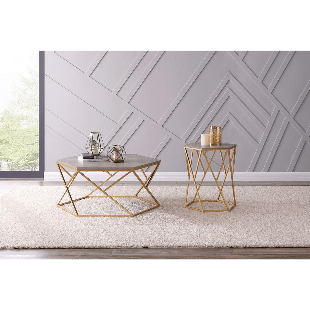 Cressa Hexagon Faux Shagreen Coffee Table - Mervyns