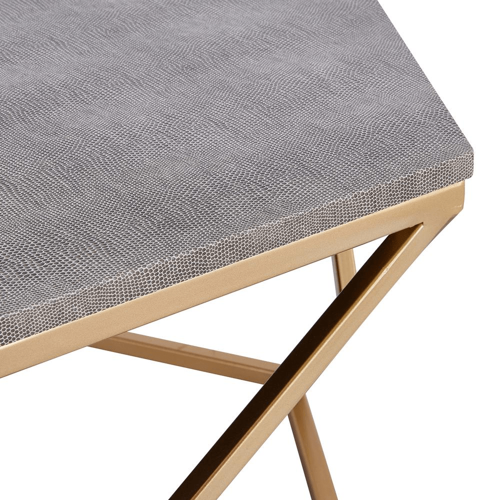 Cressa Hexagon Faux Shagreen Coffee Table - Mervyns