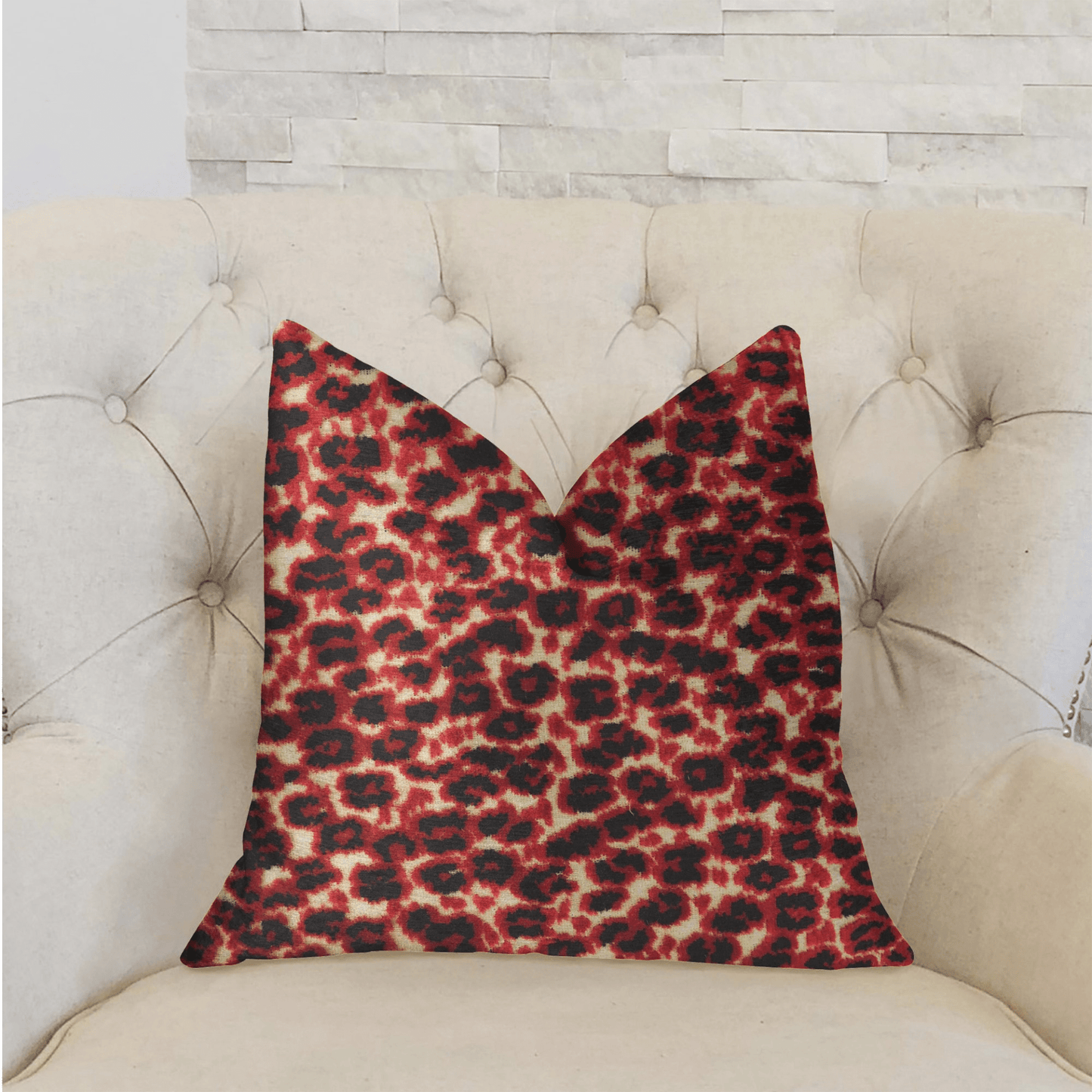 Crimson Cheetah Black and Red Luxury Throw Pillow - Mervyns