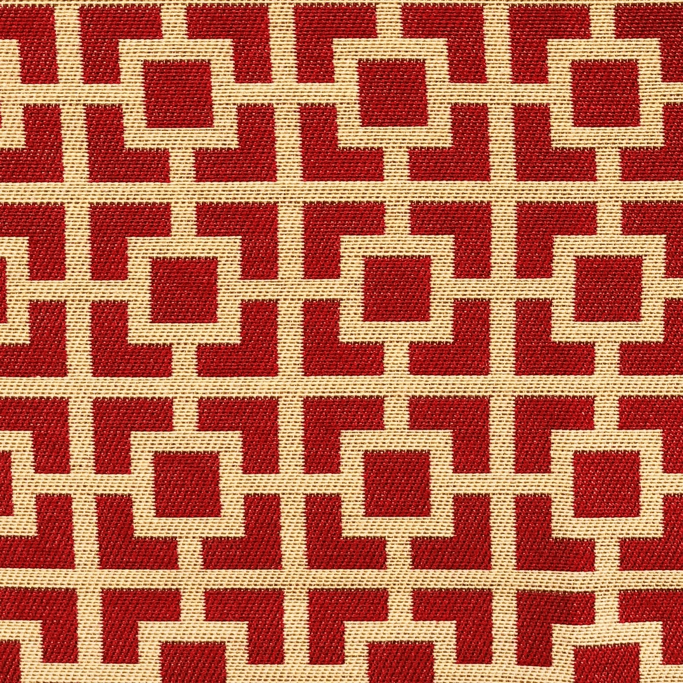 Crimson Square Red and Beige Luxury Throw Pillow - Mervyns