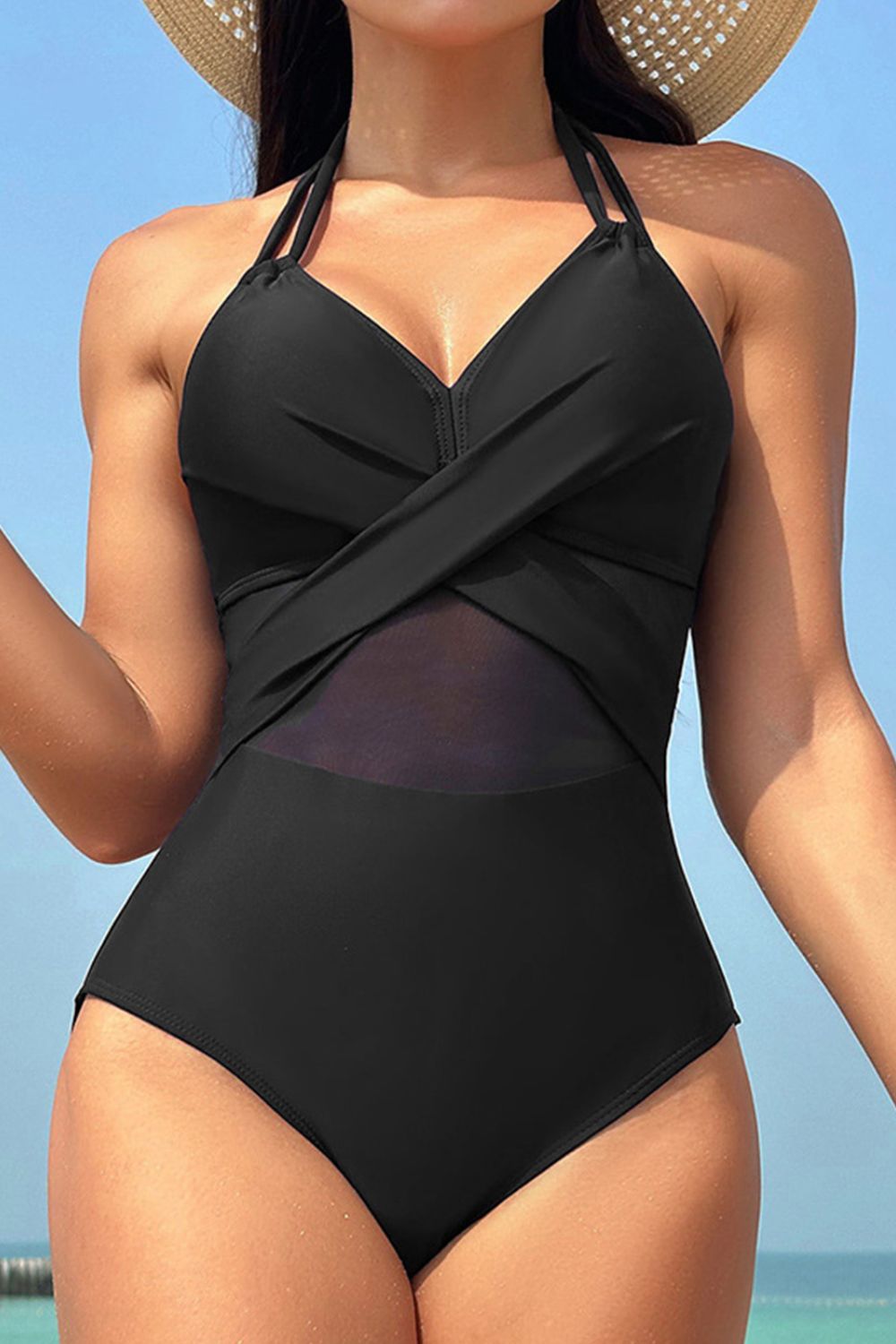 Crisscross Halter Neck One - Piece Swimwear - Mervyns