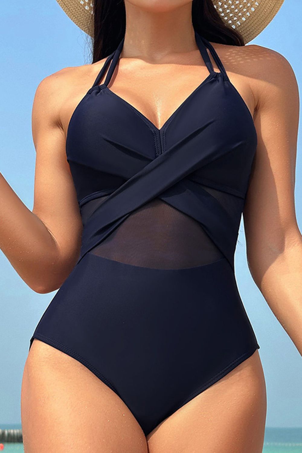 Crisscross Halter Neck One - Piece Swimwear - Mervyns