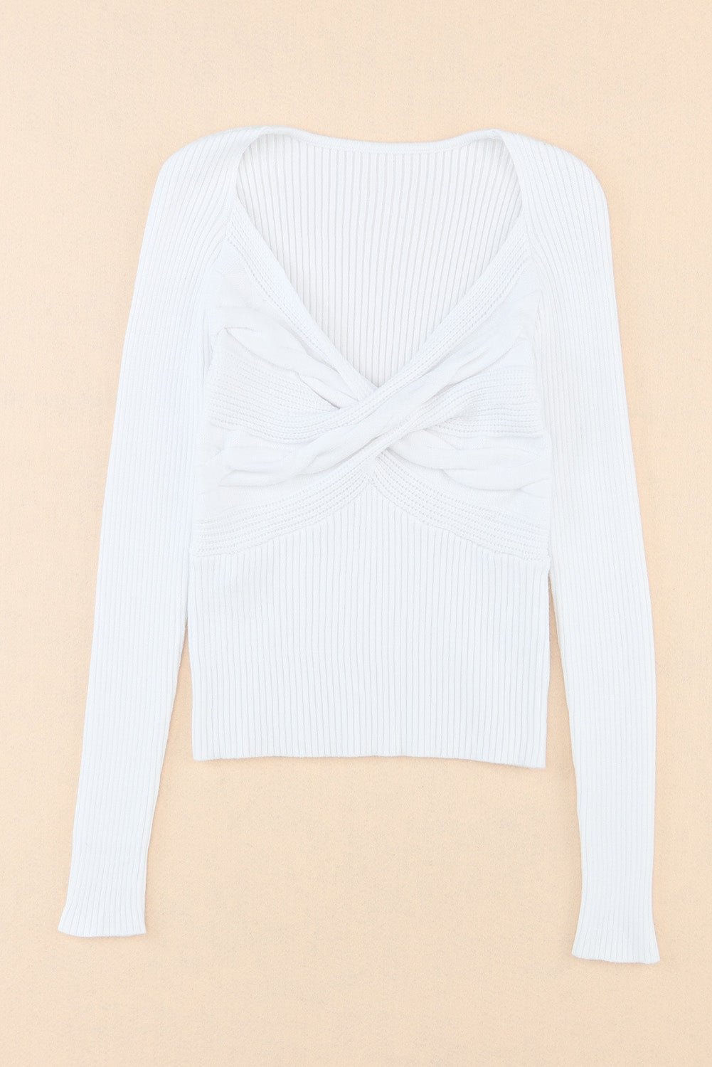 Crisscross V Neck Long Sleeve Knit Top - Mervyns