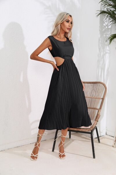 Cutout Ruched Round Neck Tank Dress - Mervyns