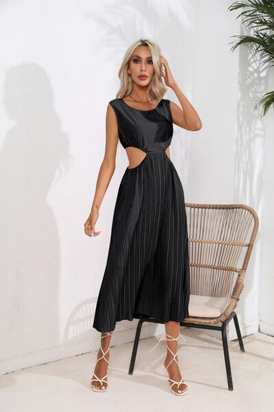 Cutout Ruched Round Neck Tank Dress - Mervyns