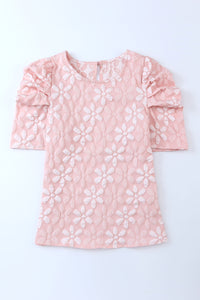 Thumbnail for Puff Sleeve Round Neck Blouse