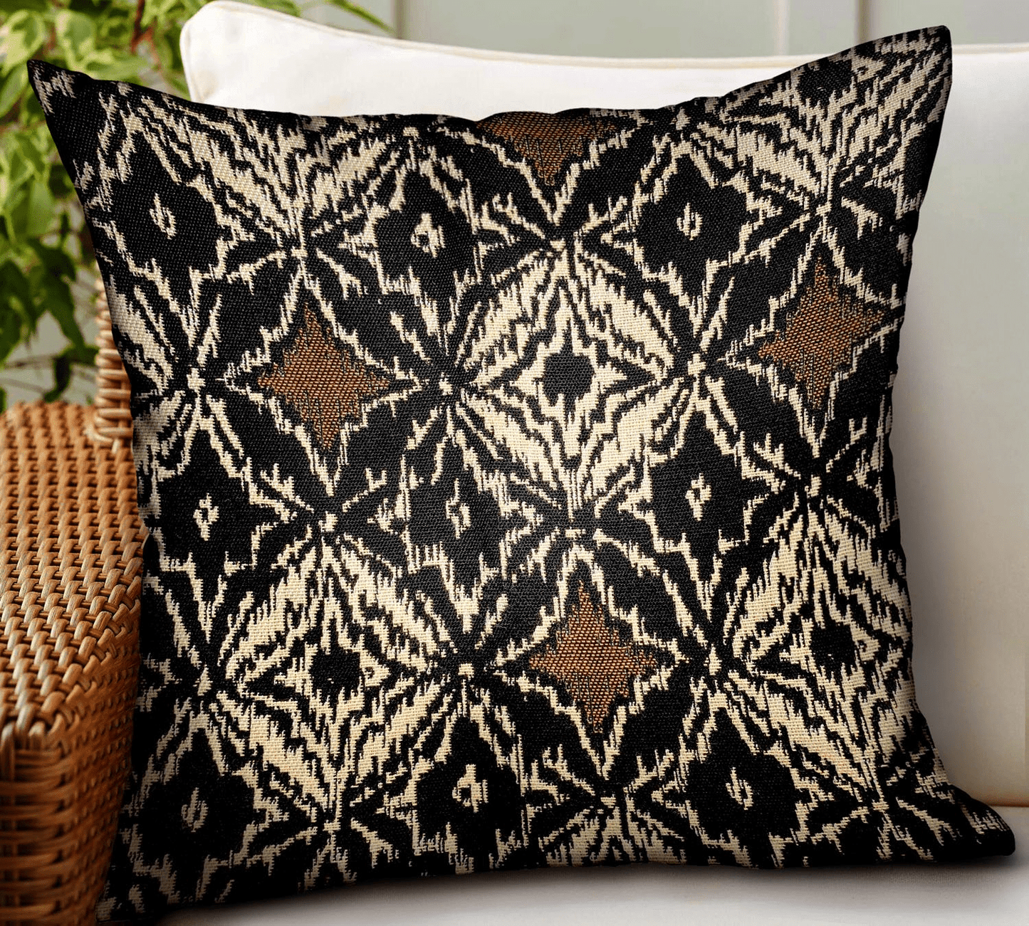 Daliah Ice Black Chevron Luxury Outdoor/Indoor Throw Pillow - Mervyns