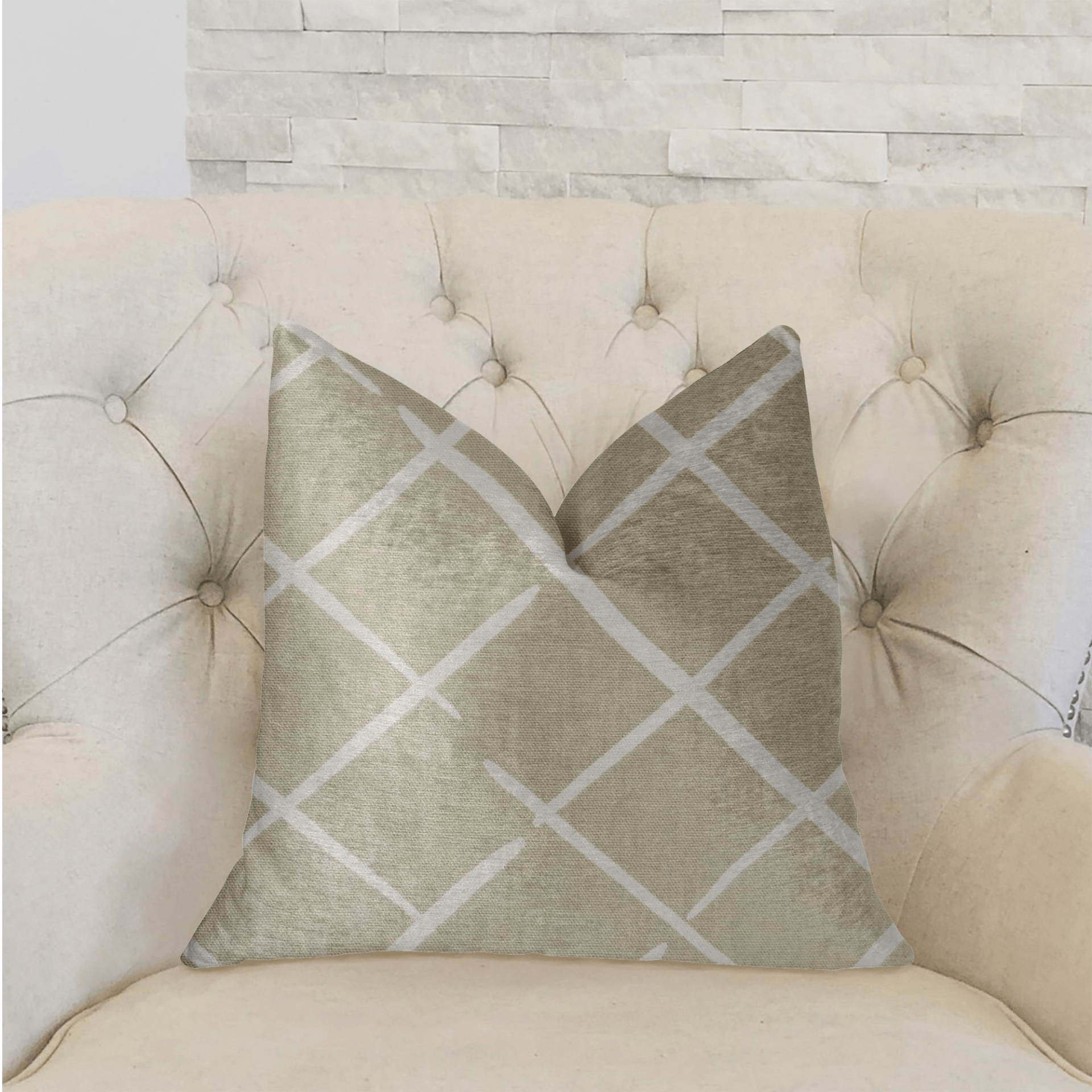 DaVinci Beige and Brown Luxury Throw Pillow - Mervyns