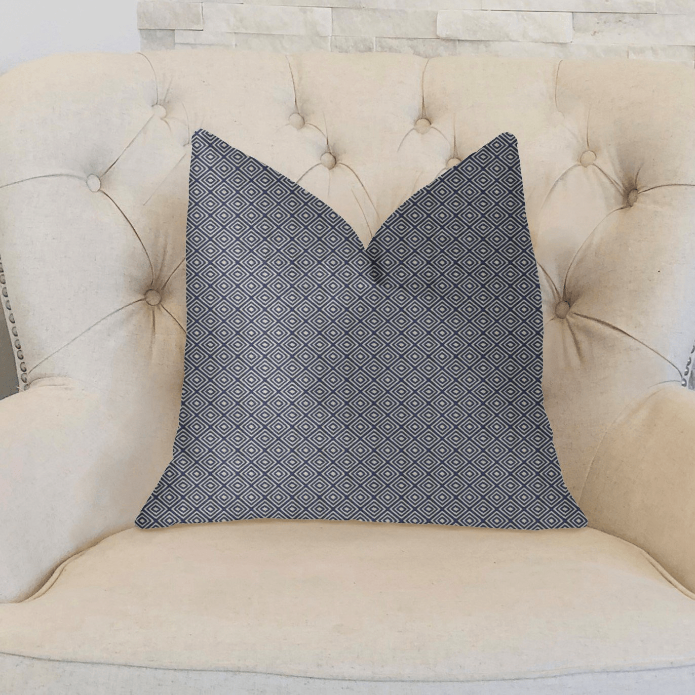 Daydream Blue and Beige Luxury Throw Pillow - Mervyns