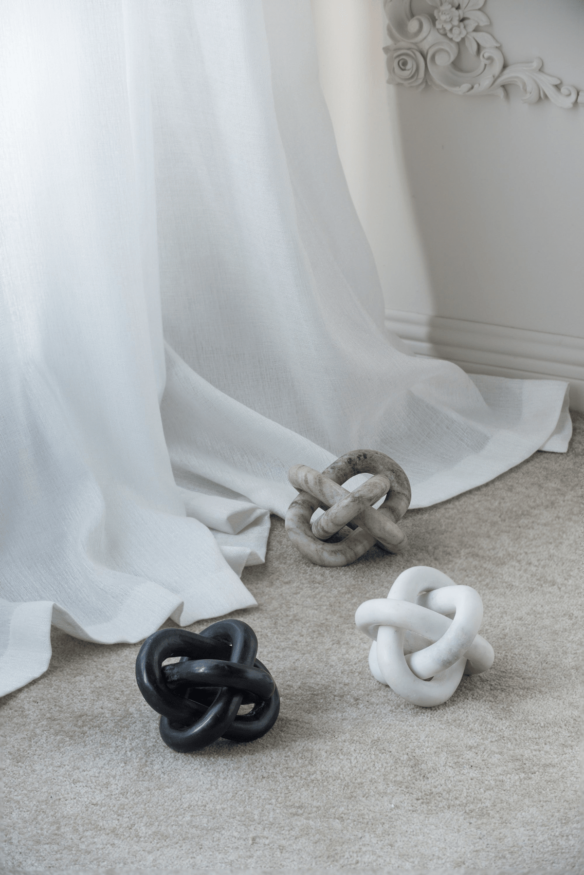 Decorative Marble Chain Sculpture for Home Decor, Tabletop and Accent Display - Mervyns
