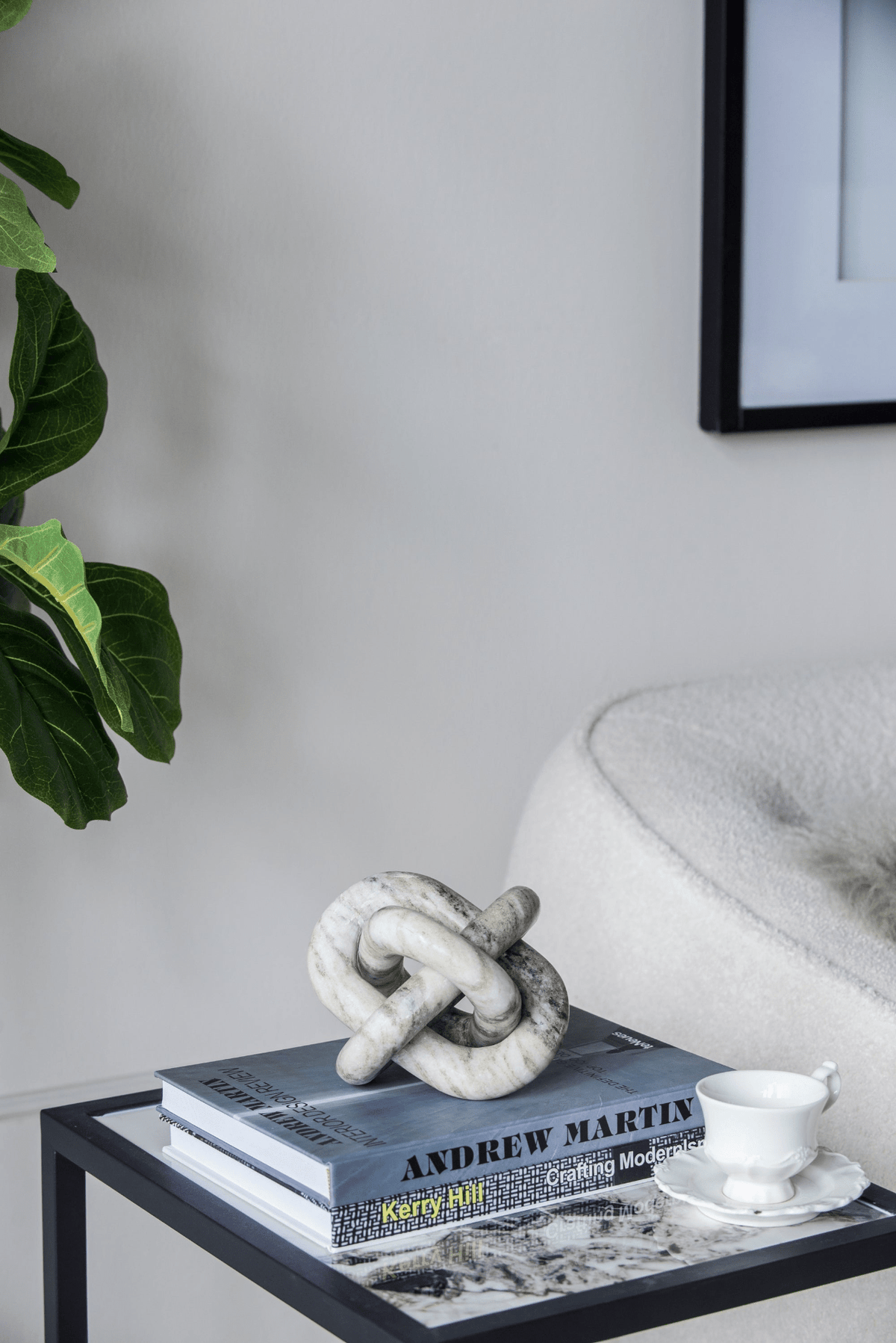 Decorative Marble Chain Sculpture for Home Decor, Tabletop and Accent Display - Mervyns