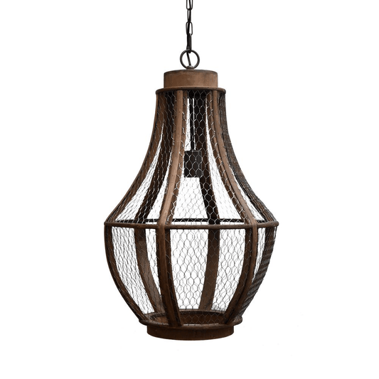 Deja Single Light Metal and Wood Pendant - Mervyns