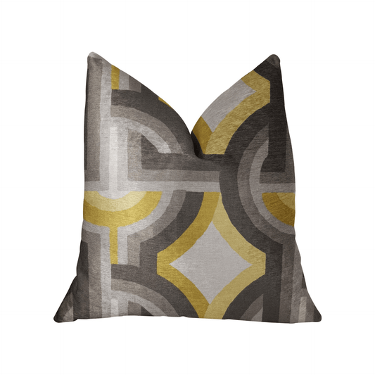 Delightful Chain Yellow, Beige and Gray Luxury Throw Pillow - Mervyns