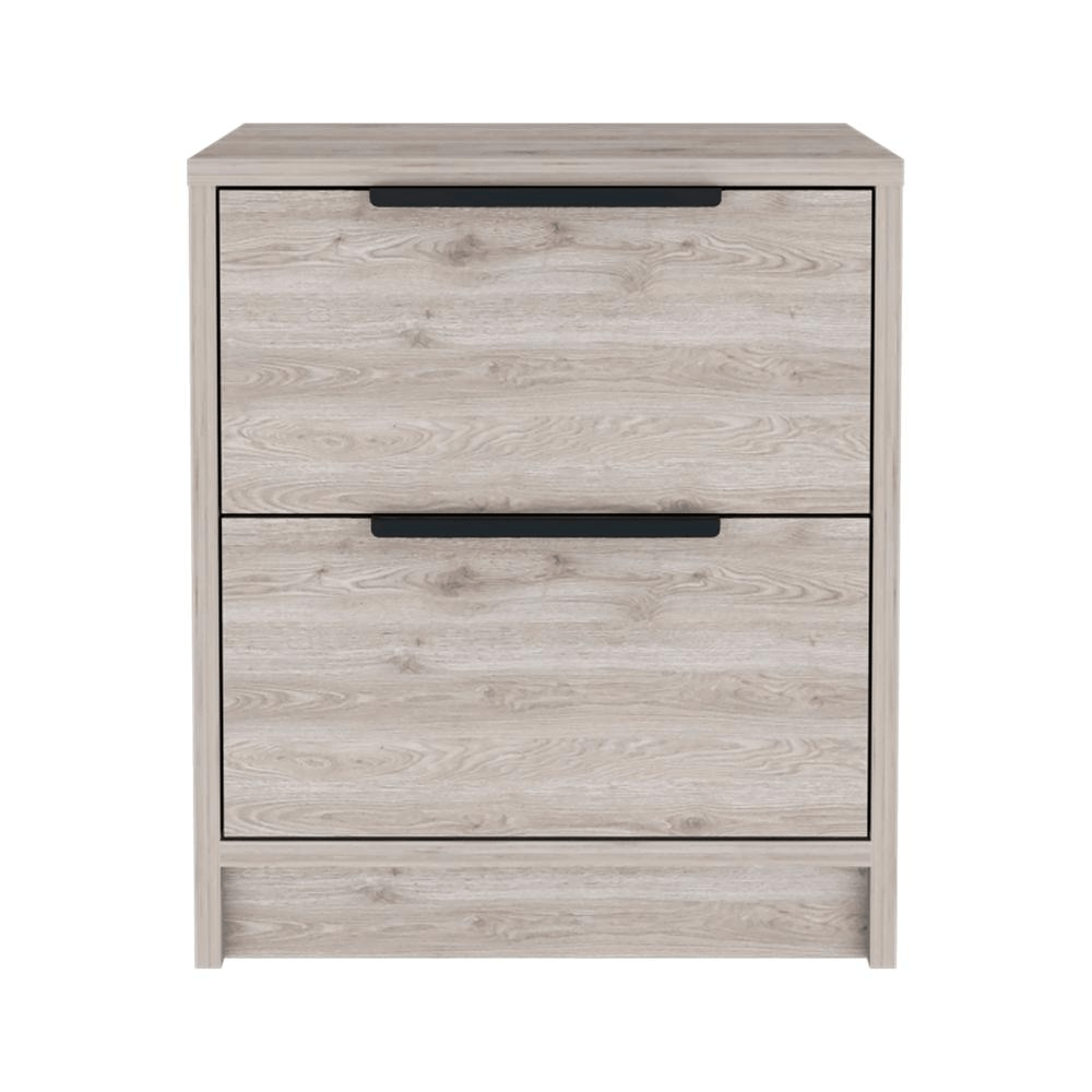 DEPOT E - SHOP Egeo Night Stand, Two Drawers, Countertop, Light Grey, For Bedroom - Mervyns