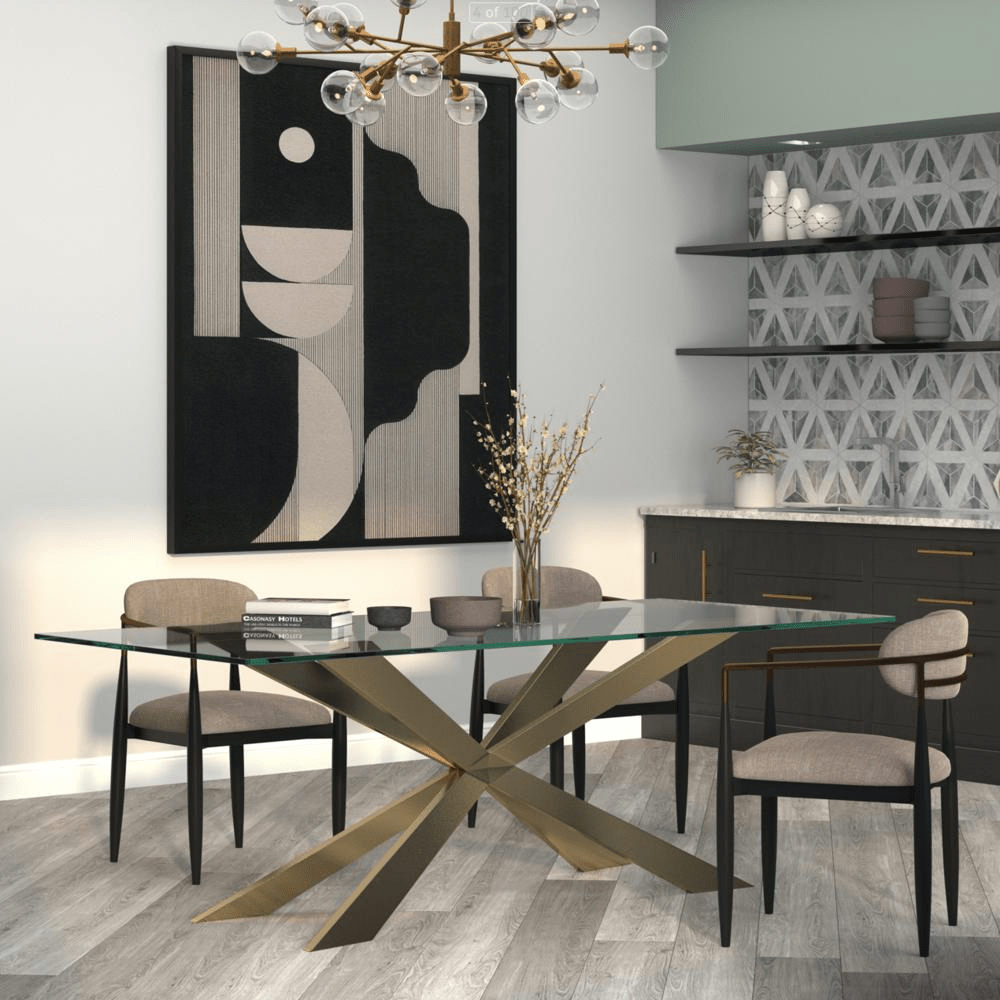 Dining Table With Chrome Base - Mervyns