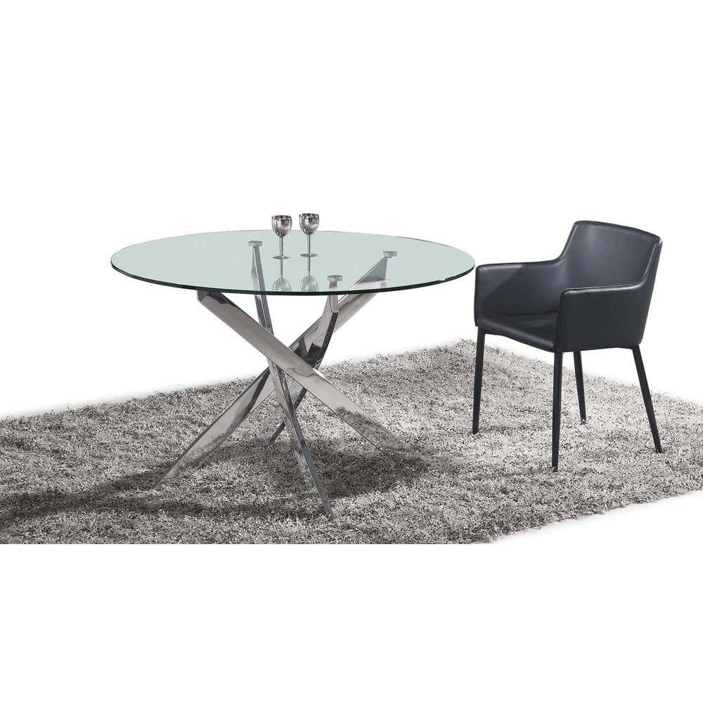 Dining Table With Chrome Base - Mervyns