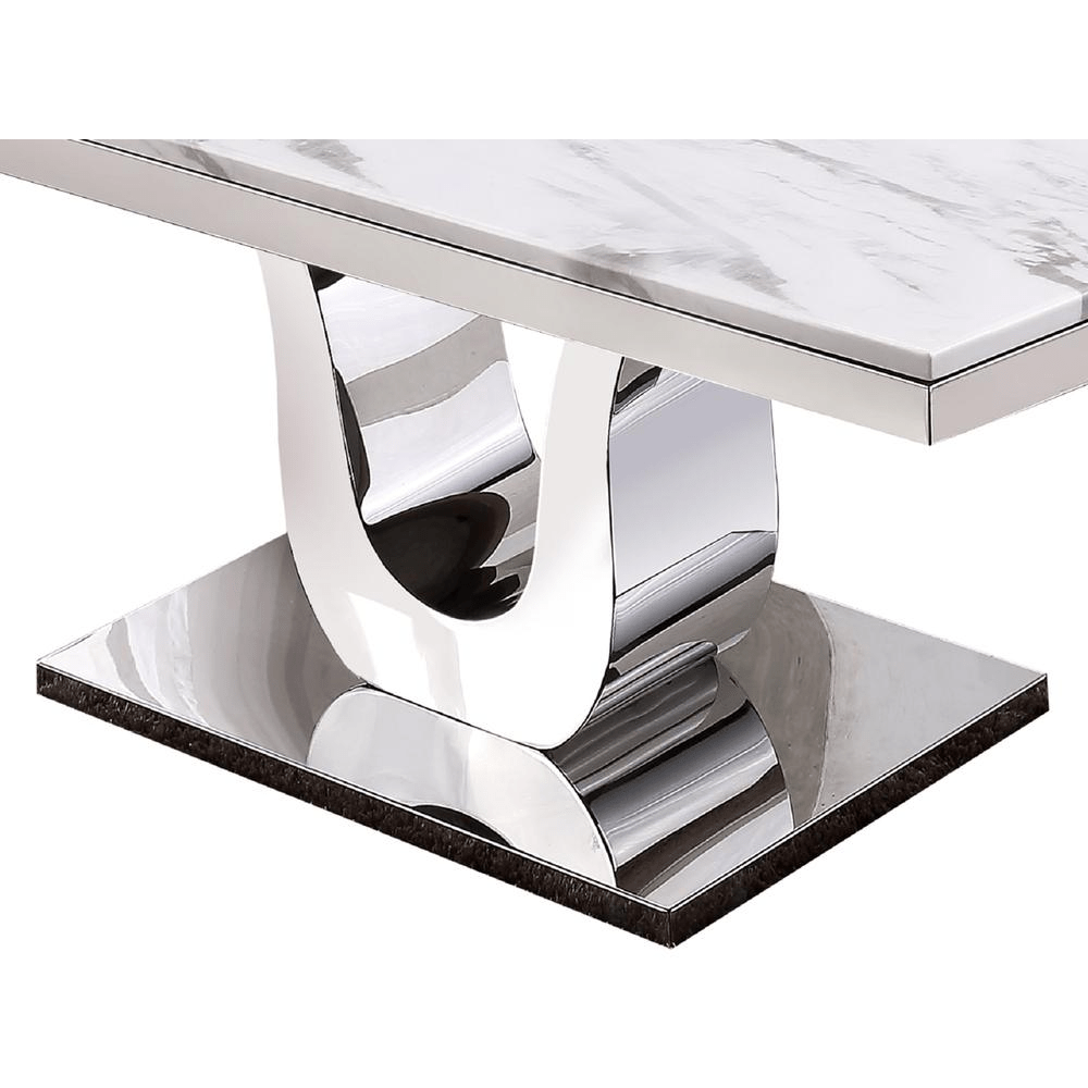 Dining Table with White Marble Top - Mervyns